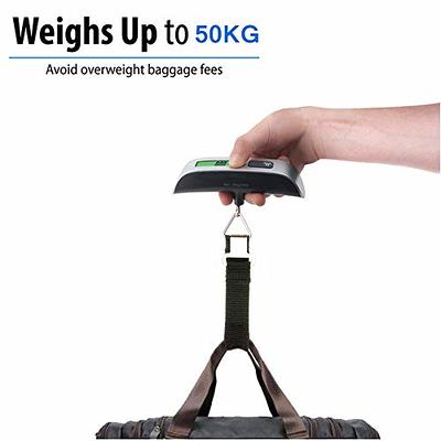 Digital Luggage Scale, LCD Display Portable Handheld Baggage Scale with  Hook for Travel, Suitcase or Carry Bag, 110 Pounds