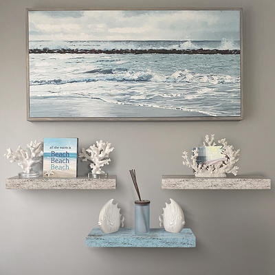 Floating Shelves Wood Bathroom Wall Shelves Set of 3 Gracie Oaks Finish: White