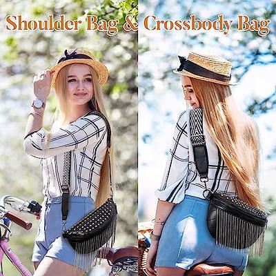 Vintage Crossbody Phone Bag for Women, Small Leather Shoulder Purse and  Handbag with Tassel&Rivet Decoration: Handbags