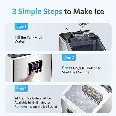 Automatic Self-Cleaning Ice Maker Machine Countertop, 24pcs in 13