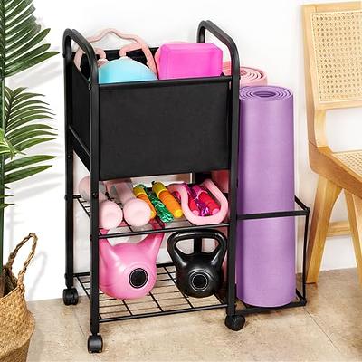 Yoga Mat Storage Floor Storage Yoga Mat Rack Organizer, Double Sided 5-Tier  Workout Equipment Storage Holder with Accessories, Mobility Display, Holds  5-10 (Size : Capacity 5) : : Sports & Outdoors