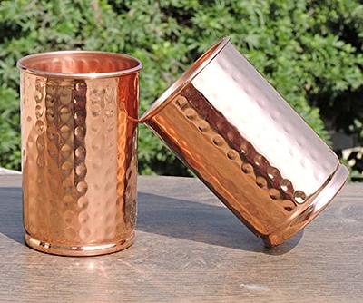 12oz Pure Hammered Copper Tumbler Water Cup with Lid