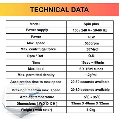 Parco Scientific PA-TC-SPINPLUS-6-T Digital Bench-top Centrifuge