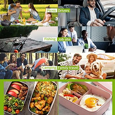 Portable Oven, 12V 24V 110V Car Food Warmer Portable Personal Mini Oven  Electric Heated Lunch Box for Meals Reheating & Raw Food Cooking for Road  Trip/Camping/Picnic/Family Gathering(Black) - Yahoo Shopping