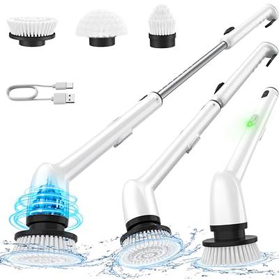 Cordless Electric Mop, Floor Cleaner with LED Headlight & Water Sprayer, Up  to 60 mins Detachable Battery, Dual-Motor Powerful Spin Mop with 300ML