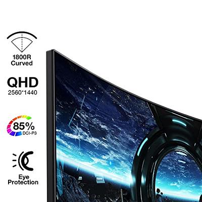 Memzuoix 27inch 165Hz Curved Gaming Monitor, 1440p 144Hz Gaming Monitor,  QHD 2K(2560x1440) PC Monitor, LCD Computer Monitor for Laptop with 2