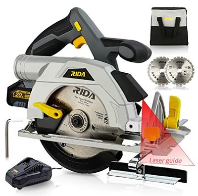 RIDA Cordless Brushless Circular Saw 20V 6-1/2'' Handle Circular Saw Kit w/  4.0Ah Battery and Fast Charger ,Laser Guide, LED and Extra Accessories 2 x  24T Blades Included - Yahoo Shopping