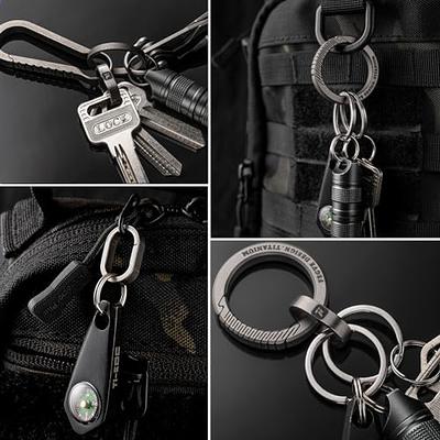 FEGVE Titanium Swivel Small Key Ring, Key Chain Rings Heavy Duty