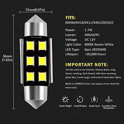 CANBUS C5W 6418 LED Lights Bulbs, Super Bright 6486X Replacement