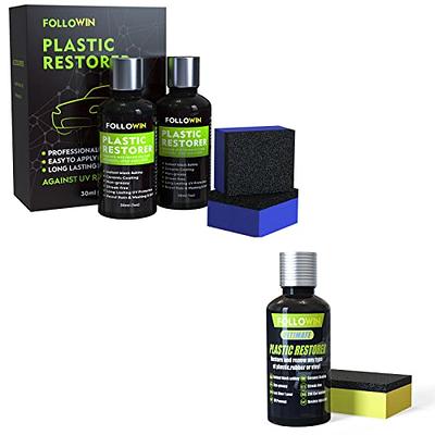 Crystal Coating for Car Plastic Parts, Plastic Parts Crystal Coating with  Sponge, Plastic Repairer for Cars Resists, Long Duration, Easy to Use,  Great Gloss Protection, 30Ml 