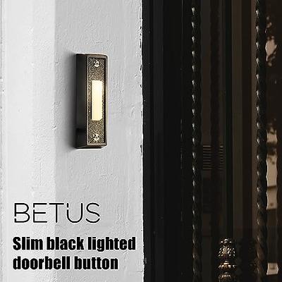 Newhouse Hardware Rectangular Lighted Wired Doorbell Push Button, White 