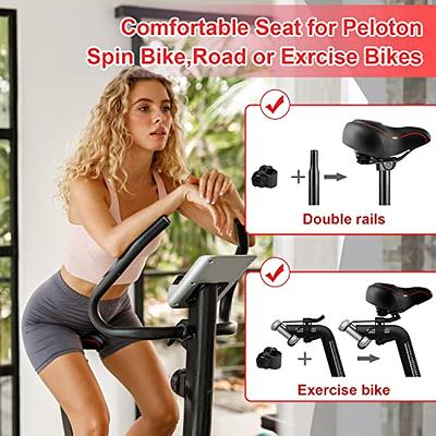 Saddle Heavy Duty Exercise Bike Seat Cushion Bike Seat with Backrest Red 