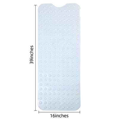 XIYUNTE Bathtub Mat Non Slip, Long Bath Mats for Tub, Anti Slip Shower Mat  with Drain Holes and Suction Cups, Safety Bath Tub Mat for Elderly and