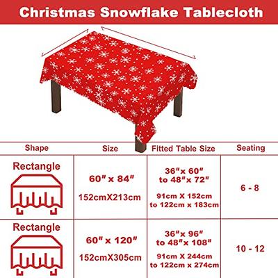 Christmas Tablecloth Rectangle, Plaid Table Cloth with Snowflake  Decorations, Heavy Weight & Spillproof Table Cover for Dining, Party &  Holidays (Snow