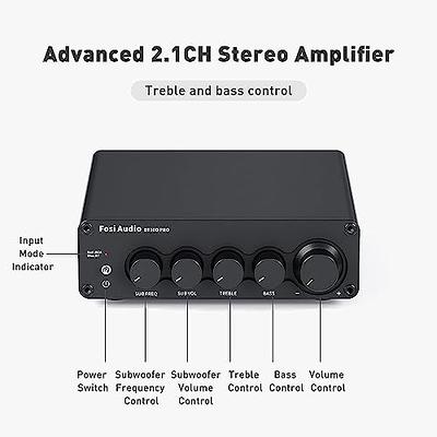 Fosi Audio BT20A Bluetooth 5.0 Stereo Audio 2 Channel Amplifier Receiver  Mini Hi-Fi Class D Integrated Amp 2.0 CH for Home Speakers 100W x 2 with  Bass and Treble Control TPA3116 (with