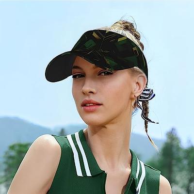 Black Green and Gold Geometric Outdoor Adult Sports Sun Visor Hats