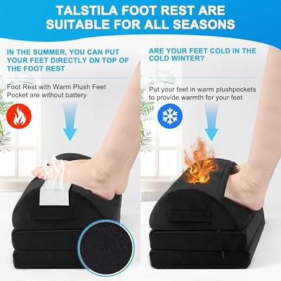 TALSTILA Foot Rest for Under Desk at Work, Office Desk Accessories - Foot  Stool, Ergonomic Adjustable Memory Foam Footrest, Under Desk Footrest, for
