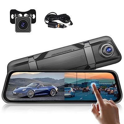  2.5K 12 inches UHD Mirror Dash Cam Front and Rear Camera, GPS  Rearview Mirror Camera for Cars & Trucks with IPS Touch Screen, Enhanced  Night Vision, Waterproof Backup Camera, Emergency Lock