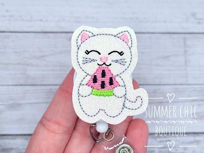 Glitter Cat With Watermelon Badge Reel, Summer Nurse Medical Badge, Rn Reel  - Yahoo Shopping