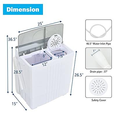 COSTWAY Portable Washing Machine, Twin Tub 20 Lbs Capacity, Washer(12 Lbs)  and Spinner(8 Lbs), Durable Design, Timer Control, Compact Laundry Washer