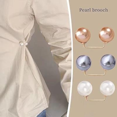 5pcs Faux Pearl Brooches For Women, Fashionable Collar Lapel Pin