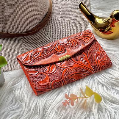Handmade Embossed Leather Coin Purse
