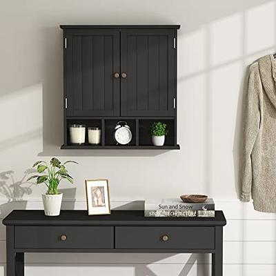 ChooChoo Bathroom Cabinet Wall Mounted 2-Door with 3 Open Shelves