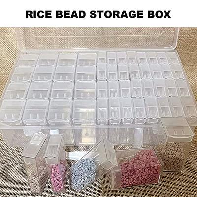 MDEOOSKY 64 Slots Plastic Gem Storage Box, DIY Clear Bead