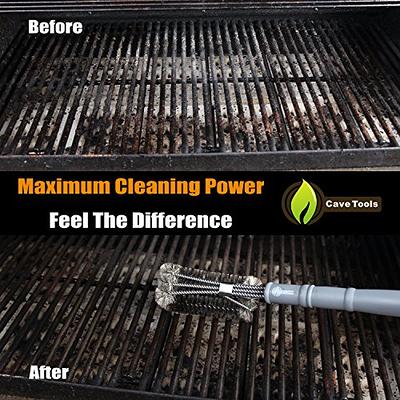 Cave Tools Grill Scraper Tool - Bristle Free Safe BBQ Cleaner Fits Any Grilling Grate or Griddle - Stainless Steel Heavy Duty Barbecue Brush