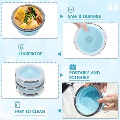 Dandat 12 Pack Silicone Collapsible Food Storage Containers 12 oz  Collapsible Container Bowls with Lids Vent for Operation Christmas  Christian Charity Donation (Gray Edge Blue) - Yahoo Shopping