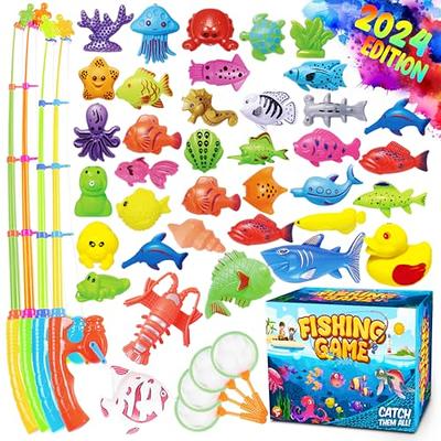 DWI Dowellin Bath Toys Magnetic Fishing Games Baby Bath Toys, Wind-up  Swimming Fish Duck Whale Toys Floating Pool Bathtub Water Toys for Toddlers  Kids