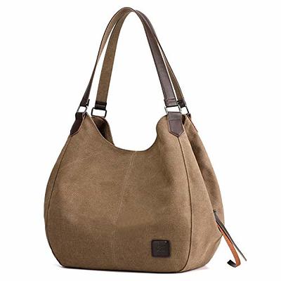 Canvas Tote Bag For Women, Multi Pockets Crossbody Bag, Large