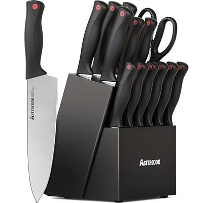 Kitchen Knife Set, Retrosohoo 9-Pieces Pink Sharp Non-Stick Coated Chef  Knives Block Set,Stainless Steel Knife Set for Kitchen with Sharpener for  Cutting Slicing Dicing Chopping