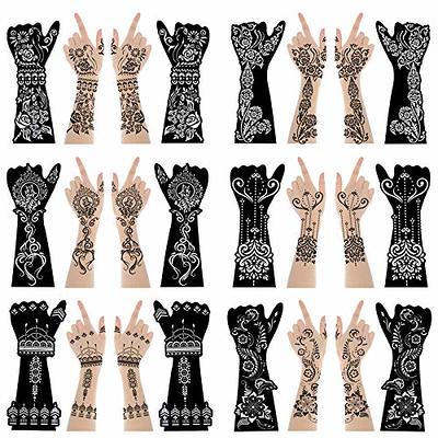 Large Forearm Tattoo Black and White for Women, Henna Tattoo