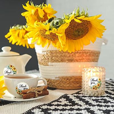 1000 Pieces Yellow Sunflower Stickers for Envelopes, Flower Decals