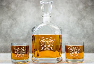 Personalized Gift Glasses Whiskey Decanter Set Whiskey Glasses 