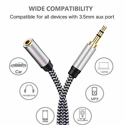   Basics 3.5mm Auxiliary Male to Female Jack Audio  Extension Cable, Adapter for Headphone or Smartphone, 12 Foot, Black :  Electronics