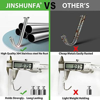 JINSHUNFA Wall Hooks 13lb(Max) Transparent Reusable Seamless  Hooks,Waterproof and Oilproof,Bathroom Kitchen Heavy Duty Self Adhesive  Hooks,8 Pack