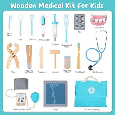 Dentist Kit for Kids with Pretend Teeth, Dental Accessories and Dress Up  Costume - Kids Dentist Kit Play Set - Pretend Play Gift for Kids Toddlers