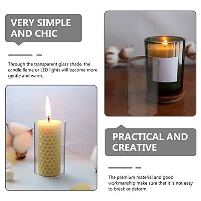 Glass Candle Cover Glass Candleholder Tealight Shade Cover Decorative  Candle Cover