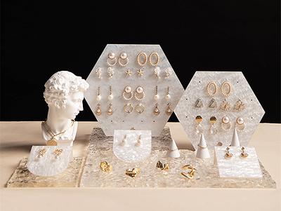 KAMIER Acrylic Jewelry Organizer,5 Layers Clear Acrylic Jewelry