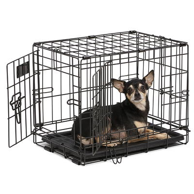 Dog Crate | Newly Enhanced MidWest iCrate XXS Folding Metal Dog Crate |  Divider Panel, Floor Protecting Feet, Leak-Proof Dog Pn | , 18L x 12W x  14H