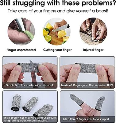 Elfzone Finger Cots Cut Resistant Protector - Finger Covers for Cuts,  Gloves Life Extender, Cut Resistant Finger Protectors for Kitchen, Work,  Sculpture, Anti-Slip, Reusable (Gray, 12PK) - Yahoo Shopping