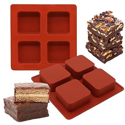 2 Pcs 4 Cavity Chocolate Covered Cookies Molds for S'mores, Square