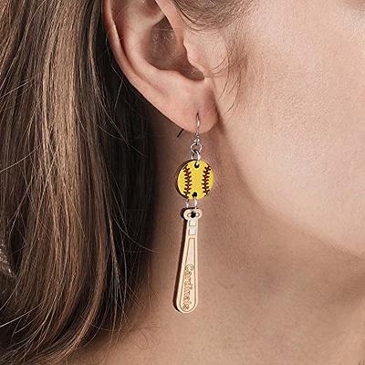  CC Sport Baseball Earrings - Silver : Sports & Outdoors