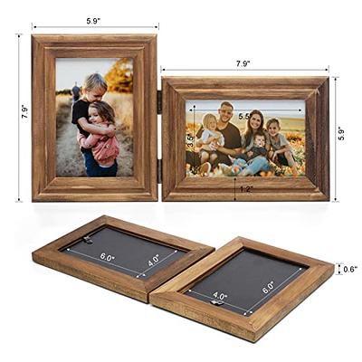 2-Pack 4x6 Double Picture Frame Vertical Hinged Folding Family Frames  Collage