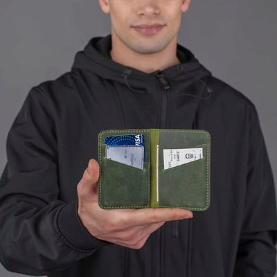 Front Pocket Leather Wallet Minimalist Wallet Mens Slim 
