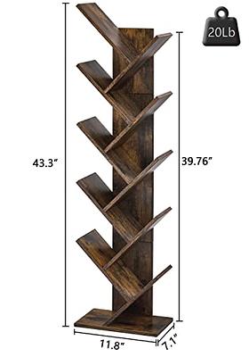 Hoctieon 10 Tier Tree Bookshelf, 10 Shelf Bookcase, Free Standing