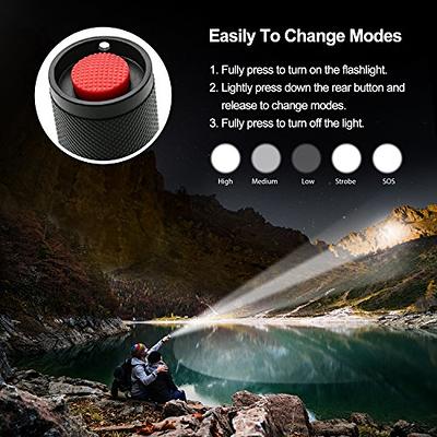 LETMY LED Tactical Flashlight S2000 [4 Pack] - High Lumens, Zoomable, 5  Modes, Waterproof Handheld LED Flashlight - Best Camping, Outdoor,  Emergency