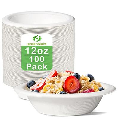 Canaan 50-Pack Large Disposable Bowls with Lids Large Paper Bowls with Lids  Salad Bowls Disposable Food Containers Hot Or Cold Dish To Go Packaging